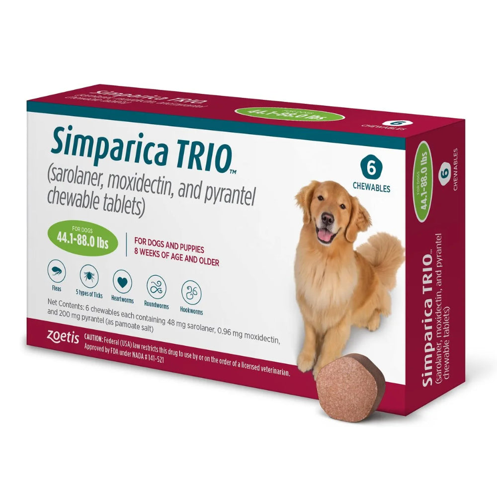 Simparica Trio Chewable Tablet for Dogs FleaTickWorm
