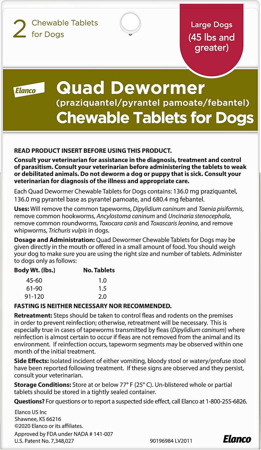 Elanco Chewable Quad Dewormer® for Dogs