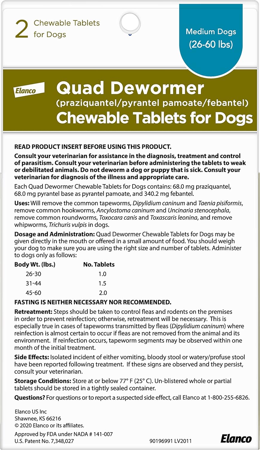 Elanco Chewable Quad Dewormer® for Dogs