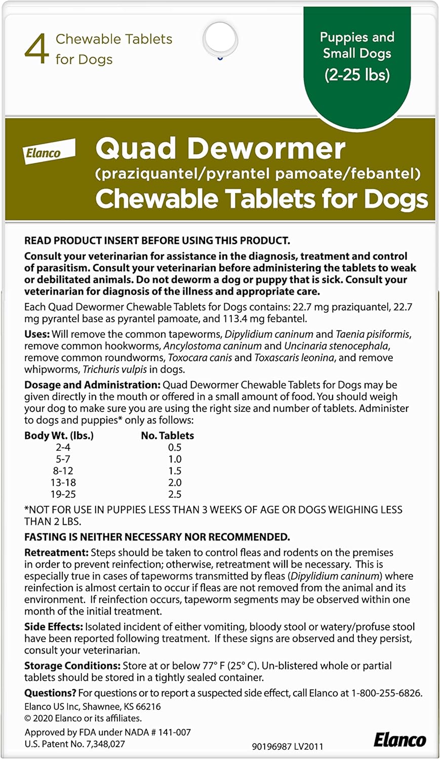 Elanco Chewable Quad Dewormer® for Dogs