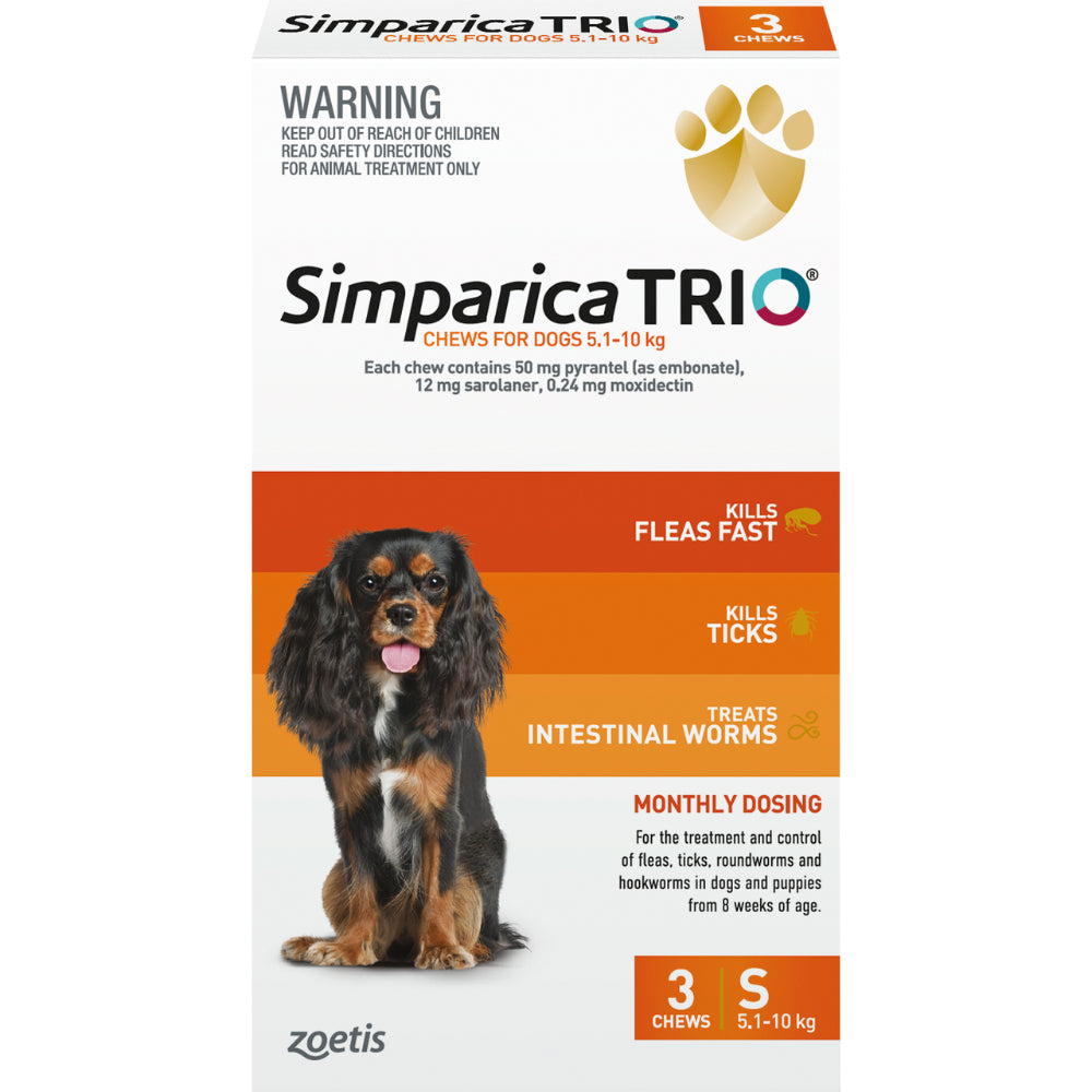 Simparica Trio Chewable Tablet for Dogs FleaTickWorm